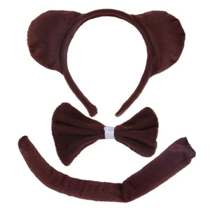 Child Adult Animal Costume Sets Round Monkey Ears Headband Bow Ties Long Tail Ha