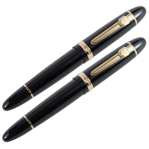 2X Jinhao 159 18Kgp 0.7Mm Medium Broad Nib Fountain Pen Free Office Fountain Pen With A Box, Black