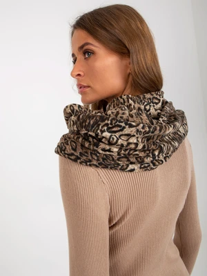 Beige women's chimney scarf with spots