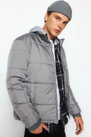 Trendyol Gray Regular Fit víz- és szélálló puffer télikabát