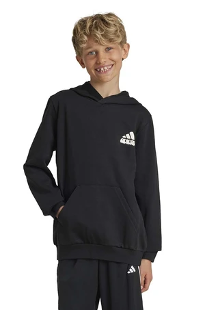 Dětská mikina adidas DOODLE PACK HD černá barva, s kapucí, s potiskem, IZ0420