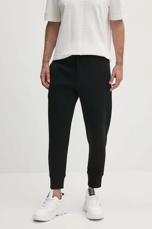 Nohavice Emporio Armani pánske, čierna farba, jogger