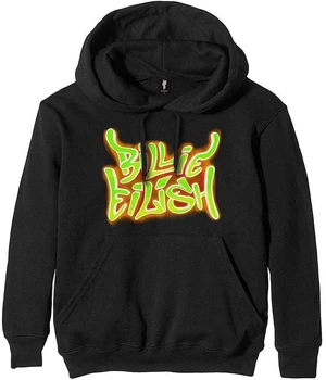 Billie Eilish Hoodie Airbrush Flames Blohsh Black XL