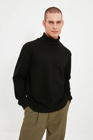 Trendyol Black Regular Cut Turtleneck Sweatshirt