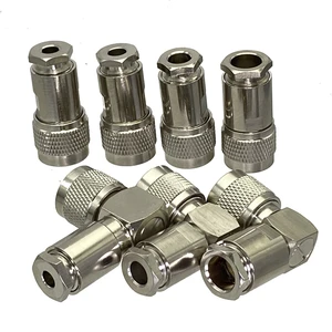 5pcs UHF PL259 Male Plug Connector Clamp RG58 RG142 / RG8X / RG5 RG6 / RG8 LMR400 Cable RF Coaxial Brass Right Angle & Straight