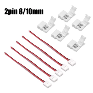 5/10pcs LED Tape Connector 2Pin LED Strip Accessories Connectors 8/10mm Suitable For 2835 3528 5050 5730 5630 SMD LED Strip