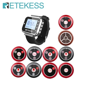 RETEKESS Wireless Waiter Calling System Restaurant Pager TD110 Watch Receiver +10 T117 Call Button Customer Service For Hookah