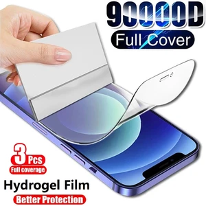 3Pcs Protective film For iPhone 14 13 12 11 Pro Max XS XR Mini Screen protector Hydrogel Film For iphone 6 7 8 14 Plus 5 SE film