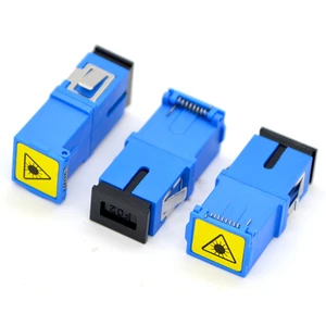 100pcs NEW Optic Fiber Adapter Connector SC UPC Simplex Fiber Flange Adapter Coupler With Dust Cover Free Shipping to Brazil