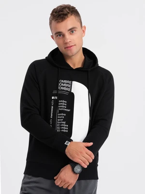 Ombre Men's printed HOODIE sweatshirt - black