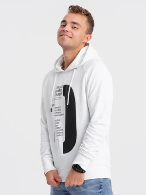 Ombre Men's printed HOODIE sweatshirt - white