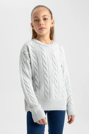 DEFACTO Girl&#39;s Crew Neck Sweater