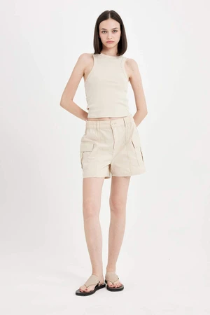 DEFACTO Regular Fit Normal Waist Poplin 100% Cotton Shorts