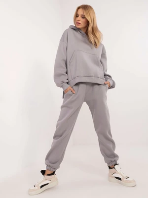 Grey women's basic set of oversize cut