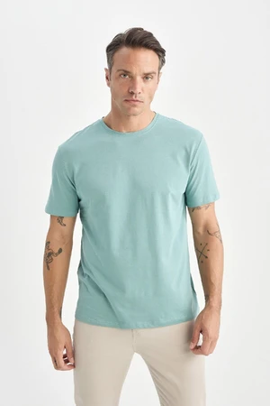 DEFACTO New Regular Fit Crew Neck Basic Plain Short Sleeve T-Shirt