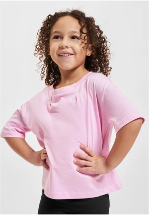 Girls' Organic Oversized Pleated T-Shirt Girls' Pink