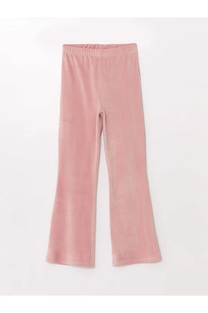 LC Waikiki Basic Corduroy Girl's Sweatpants with Elastic Waist.