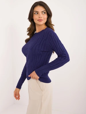 Dark blue sweater with viscose