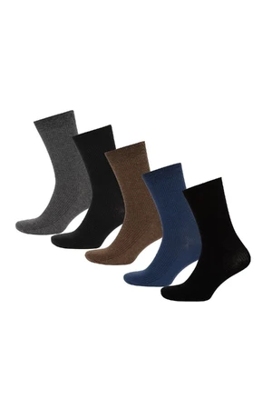 DEFACTO Men's Comfortable Elastic 5-Pack Cotton Long Socks