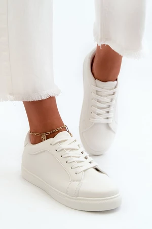 White women's low sports shoes Diunna made of eco leather