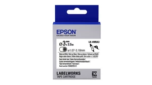 Epson LK-4WBA3 C53S654903 4mm x 3m, čierna tlač / biely podklad, originálna zmršťovacia bužírka