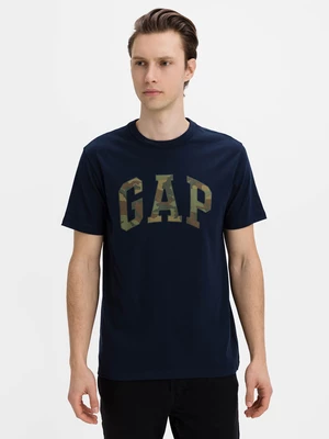 Blue Men's T-Shirt GAP Logo v-ss camo arch tee