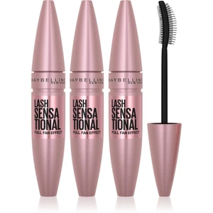 MAYBELLINE NEW YORK Lash Sensational prodlužující řasenka pro plné řasy odstín 01 - Very Black 3x9.5 ml