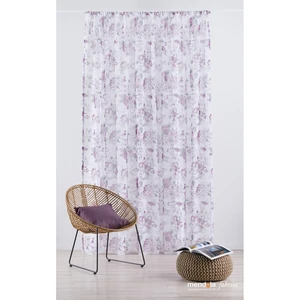 Biało-fioletowa firanka 300x260 cm Elsa – Mendola Fabrics