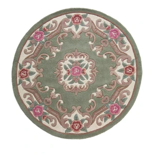 Zielony wełniany dywan Flair Rugs Aubusson, ⌀ 120 cm