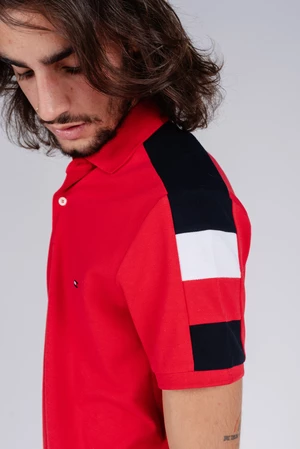 Tommy Hilfiger Polo shirt - GS SLEEVE COLOR BLOCK SLIM POLO red