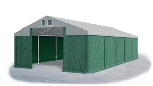 Garážový stan 4x6x2,5m střecha PVC 560g/m2 boky PVC 500g/m2 konstrukce ZIMA Šedá Zelená Zelené