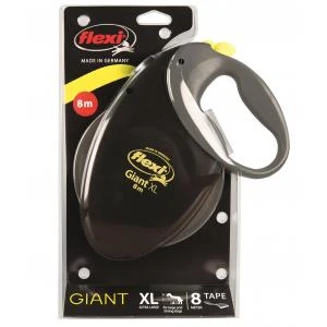 Flexi GIANT XL 8m / 75kg pásek ČIERNE - Neon