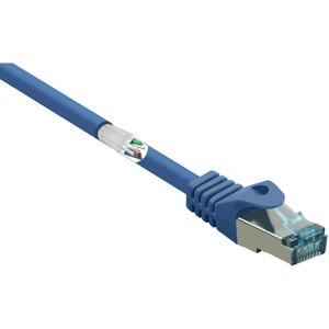 Basetech BT-2270670 RJ45 sieťové káble, prepojovacie káble CAT 6A S/FTP 3.00 m modrá s ochranou, samozhášavý 1 ks