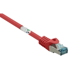 Basetech BT-2270450 RJ45 sieťové káble, prepojovacie káble CAT 6A S/FTP 3.00 m červená s ochranou, samozhášavý 1 ks