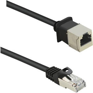 Renkforce RF-4394121 RJ45 sieťové káble, prepojovacie káble CAT 5e F/UTP 1.00 m čierna s ochranou, pozlátené kontakty 1