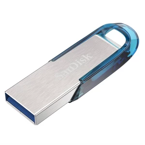 USB flash disk SanDisk Ultra Flair 128GB (SDCZ73-128G-G46B) strieborný/modrý flashdisk • kapacita 128 GB • USB 3.0 (spätne kompatibilný s USB 2.0) • r