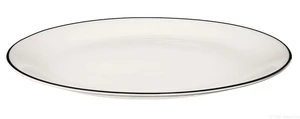 Dezertní talíř s proužkem 21 cm A TABLE LIGNE NOIR ASA Selection - bílý