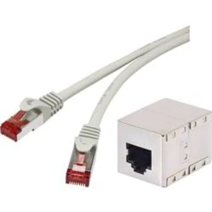 Síťový prodlužovací kabel RJ45 Renkforce RF-3829272, CAT 6A, S/FTP, 20.00 m, šedá