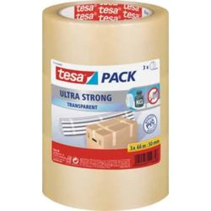 Balicí lepicí páska tesa ULTRA STRONG 51124-00007-01, (d x š) 66 m x 50 mm, kaučuk, transparentní, 3 ks