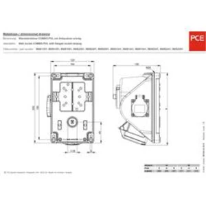 CEE combo zásuvka PCE, 96061551, 16 A, IP44