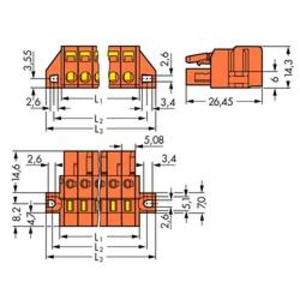 Konektor do DPS WAGO 231-307/031-000, 50.36 mm, pólů 7, rozteč 5.08 mm, 50 ks