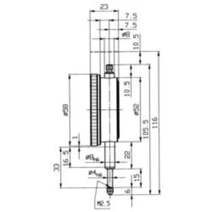 Úchylkoměr - kalibrace dle ISO HELIOS PREISSER 0701111-ISO Rozsah měření 10 mm Rozlišení 0,01 mm Kalibrováno dle (ISO)