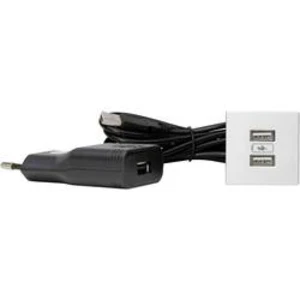 Vestavná zásuvka Kopp 939726015 s USB, IP20, hliník