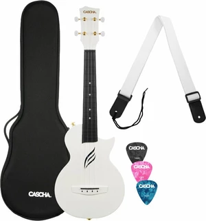 Cascha Carbon Fibre Set Ukulele concert White