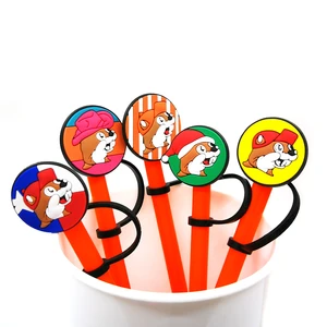 1PCS PVC Straw Charms Texas Style Fashion Straw Toppers Splash Proof Drinking Reusable Straw Cover Fit Glass Cup Straw Cap Gift