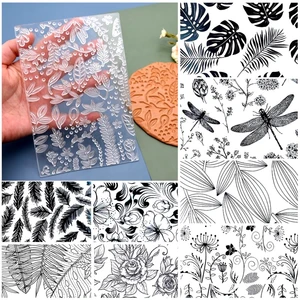 SNASAN Dragonfly Polymer Clay Texture Stamp Sheets Summer Pattern DIY Individual Design Embossing Art Clay Pottery Tools Supply