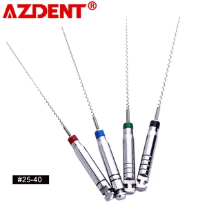 4pcs/Box AZDENT 25mm 25#-40# Dental Rotary Paste Carriers Spiral Filler Lentulo Assorted Engine Filling Paste Dentistry Tool