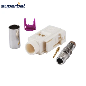 Superbat 10pcs Fakra B White/9001 Female Connector Antenna Auto Radio With Phantom Crimp for Cable LMR195 RG58 RG142 RG400