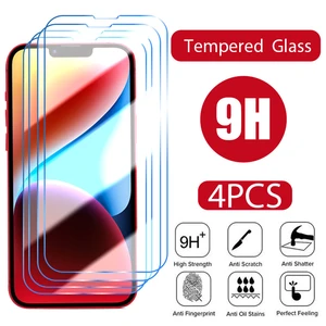 4PCS Screen Protector Film For iPhone 14 13 Pro 13 Mini Tempered Glass For iPhone 13 14 Pro Max 13 SE 2020 Protective Glass