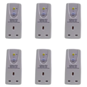 HOT 6X UK Plug 13A Gfci Leakage Protection Plug Rcd Socket Home Circuit Breaker Cutout Power Trip Switch- UK Plug